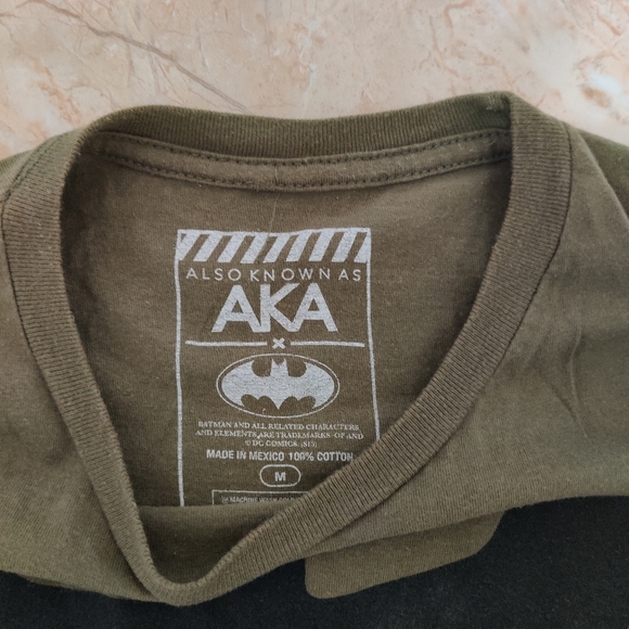 Olive Green Batman DC Logo USA Military Style Tee Shirt - Picture 3 of 7